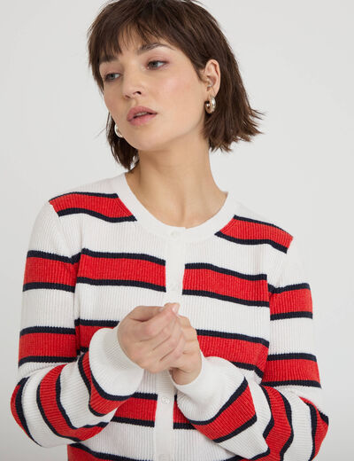 Gilet manches longues blanc femme