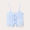 Débardeur court décolleté noeuds beige femme