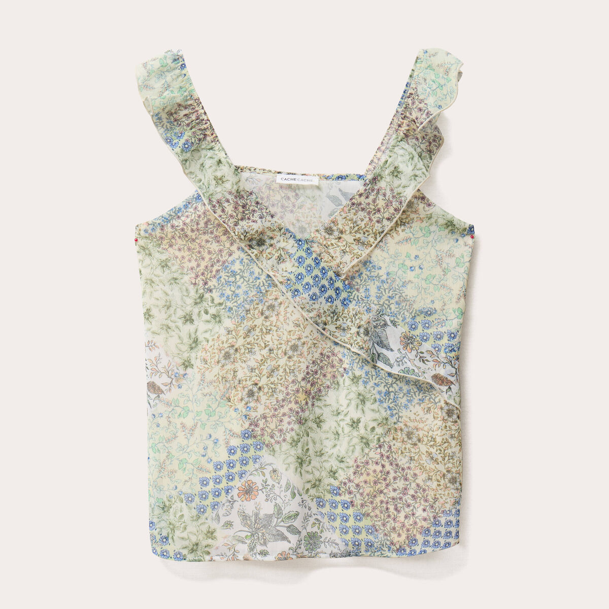Blouse bretelles fines blanc femme