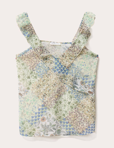 Blouse bretelles fines blanc femme