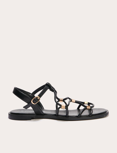 Sandales plates noir femme
