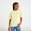 T-shirt col rond manches courtes jaune clair femme
