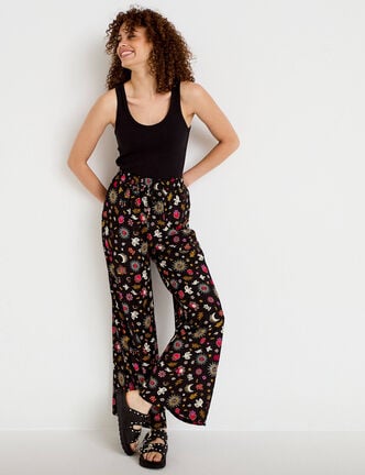 Pantalon bootcut taille standard noir femme