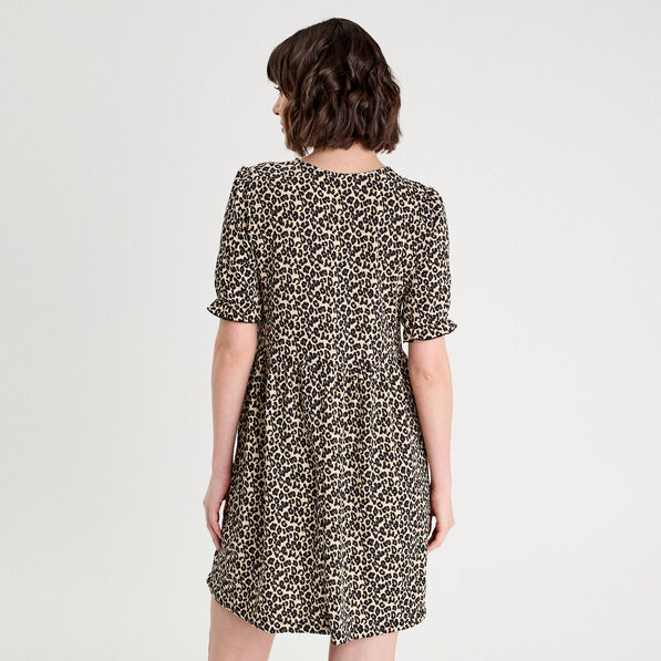 robe evasee manches courtes sable femme Robe évasée manches courtes sable femme