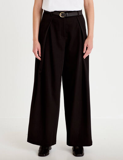 Pantalon bootcut ceinture amovible noir femme