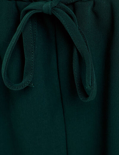 Pantalon large vert fonc&eacute; femme