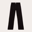 Jeans flare poches plaquées denim noir femme