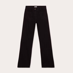 jeans flare poches plaquees denim noir femme Jeans flare poches plaquées denim noir femme