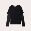 T-shirt oversize 2-en-1 noir femme