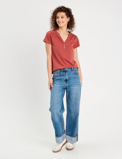 T-shirt manches courtes vieux rose femme