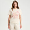 T-shirt manches courtes ecru femme