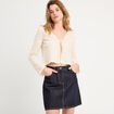 Gilet ajouré noué ecru femme