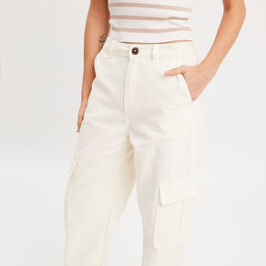 pantalon large cargo ecru femme Pantalon large cargo ecru femme