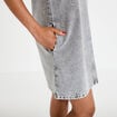 Robe courte droite en jean sans manches denim gris femme