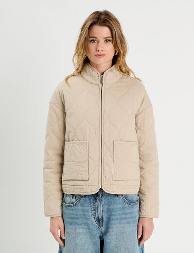 Veste matelassée zippée sable femme