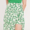 Jupe droite avec fente vert femme