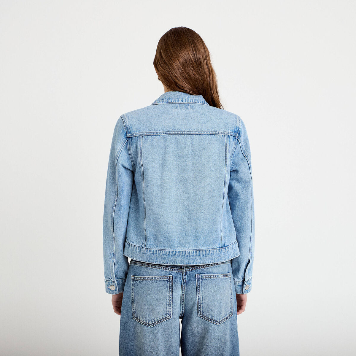 Veste en jean manches longues denim triple stone femme
