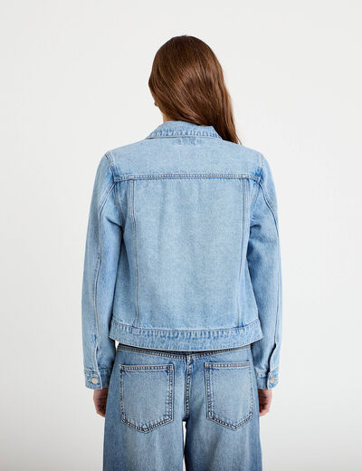 Veste en jean manches longues denim triple stone femme