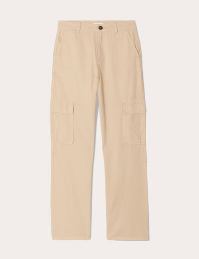 Pantalon large cargo sable femme