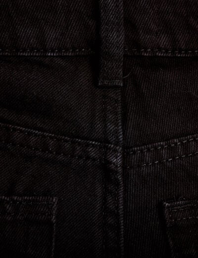 Jeans wide leg taille haute denim noir femme