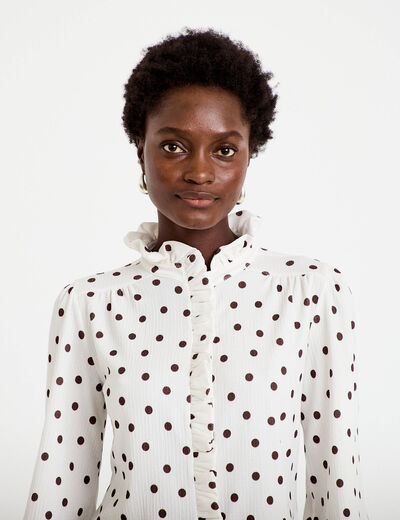 Blouse manches longues blanc femme