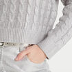 Pull manches longues gris argent femme