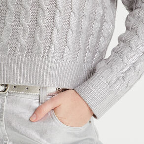 pull manches longues gris argent femme Pull manches longues gris argent femme