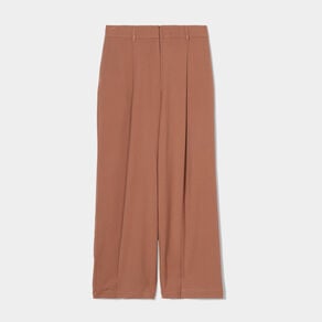 pantalon large fluide pinces beige femme Pantalon large fluide pinces beige femme