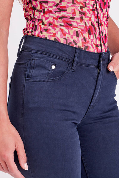 Pantacourt bleu marine femme