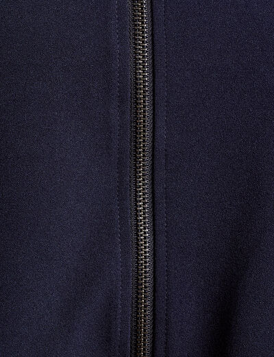 Sweat manches longues zippé bleu marine femme
