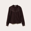 Blouse manches longues marron foncé femme
