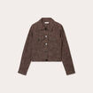 Veste tweed boutonnée bordeaux femme