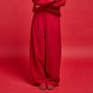 Pantalon barrel taille standard rouge femme