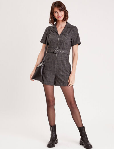 Combishort droite noir femme