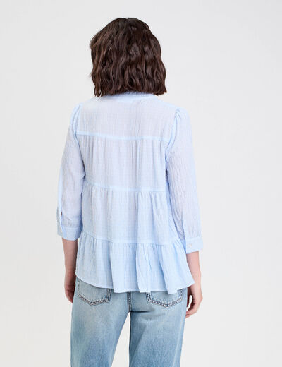Blouse manches 3/4 beige femme