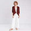 Cardigan col en V marron femme