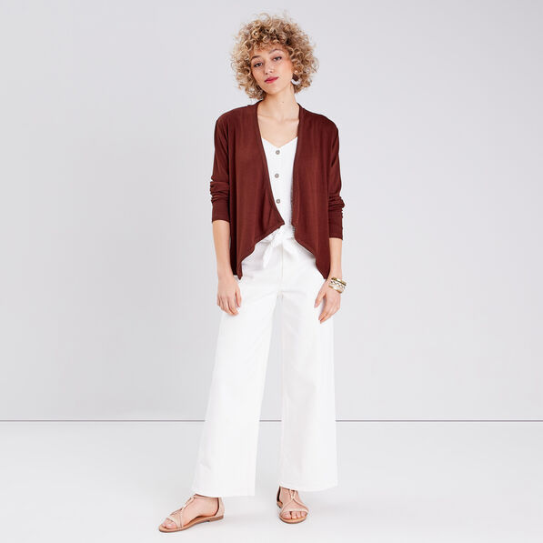 cardigan col en v marron femme Cardigan col en V marron femme