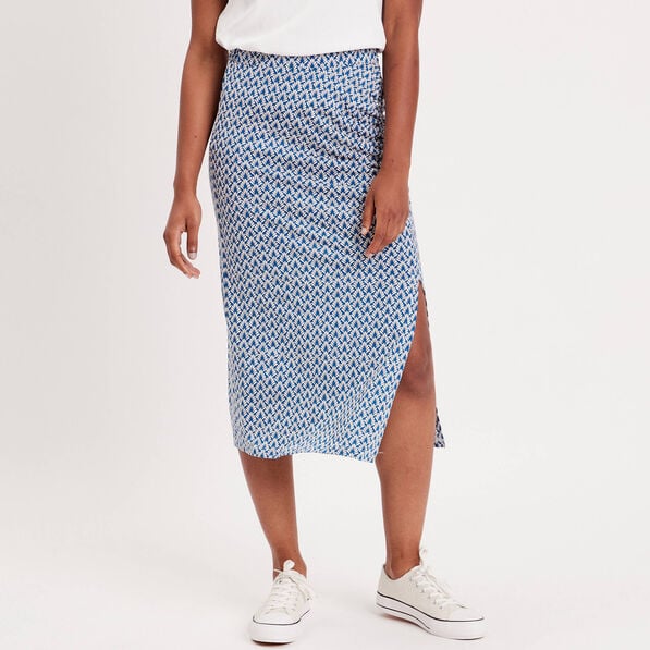 jupe longue droite fronces bleu marine femme Jupe longue droite fronces bleu marine femme