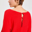Pull manches chauves-souris rouge femme