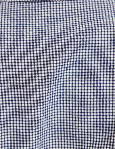 Chemise cintr&eacute;e manches courtes bleu marine femme