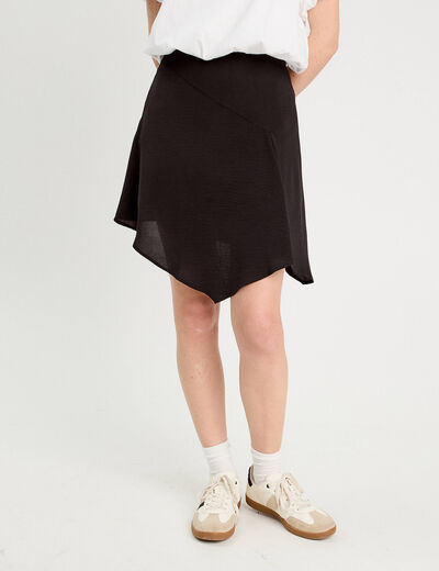 Jupe asymétrique droite noir femme