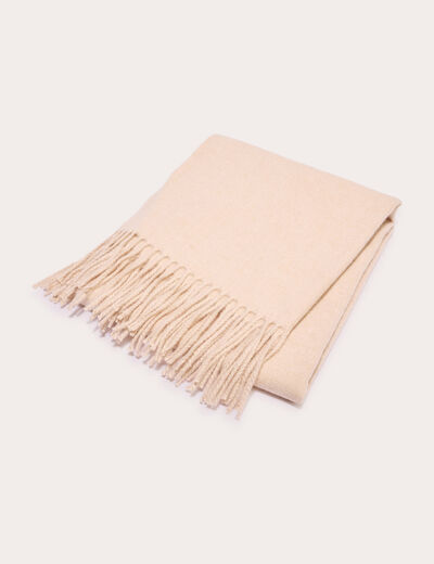 Foulard avec franges sable femme