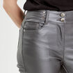 Pantalon skinny enduit gris foncé femme