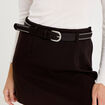 Jupe-short droite avec ceinture amovible noir femme