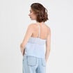 Débardeur court décolleté noeuds beige femme