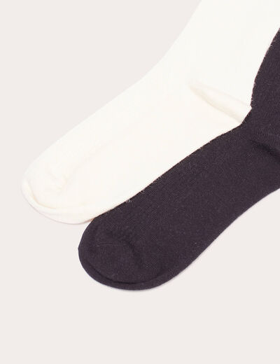 Lot 2 paires chaussettes ecru femme