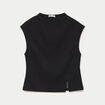 T-shirt ajust&eacute; sans manches noir femme