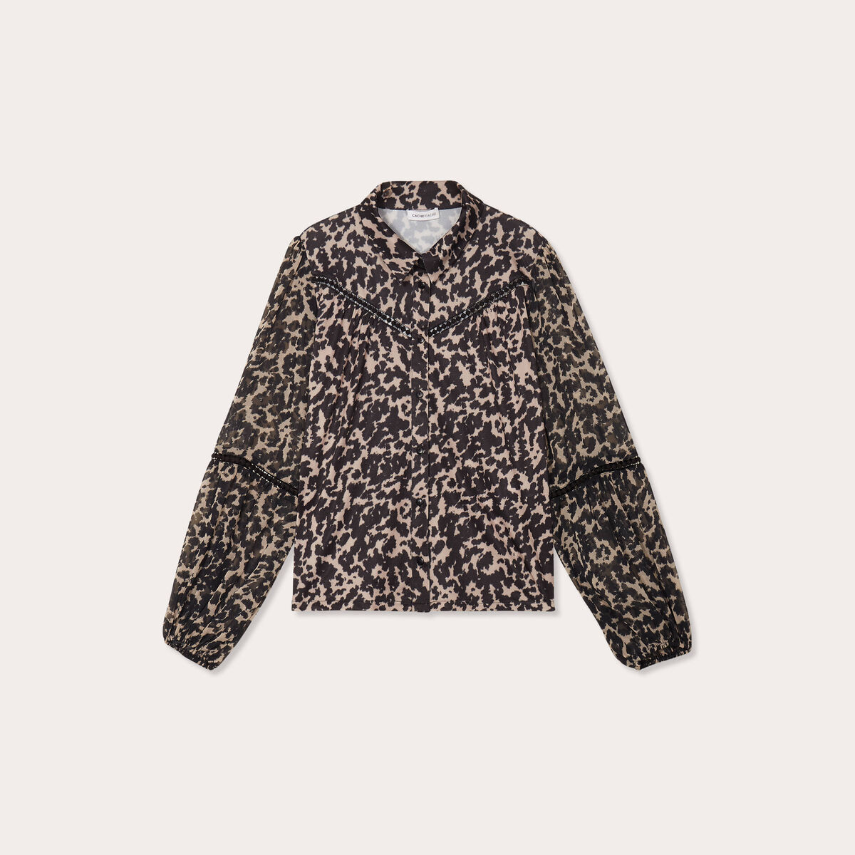 Blouse manches longues beige femme