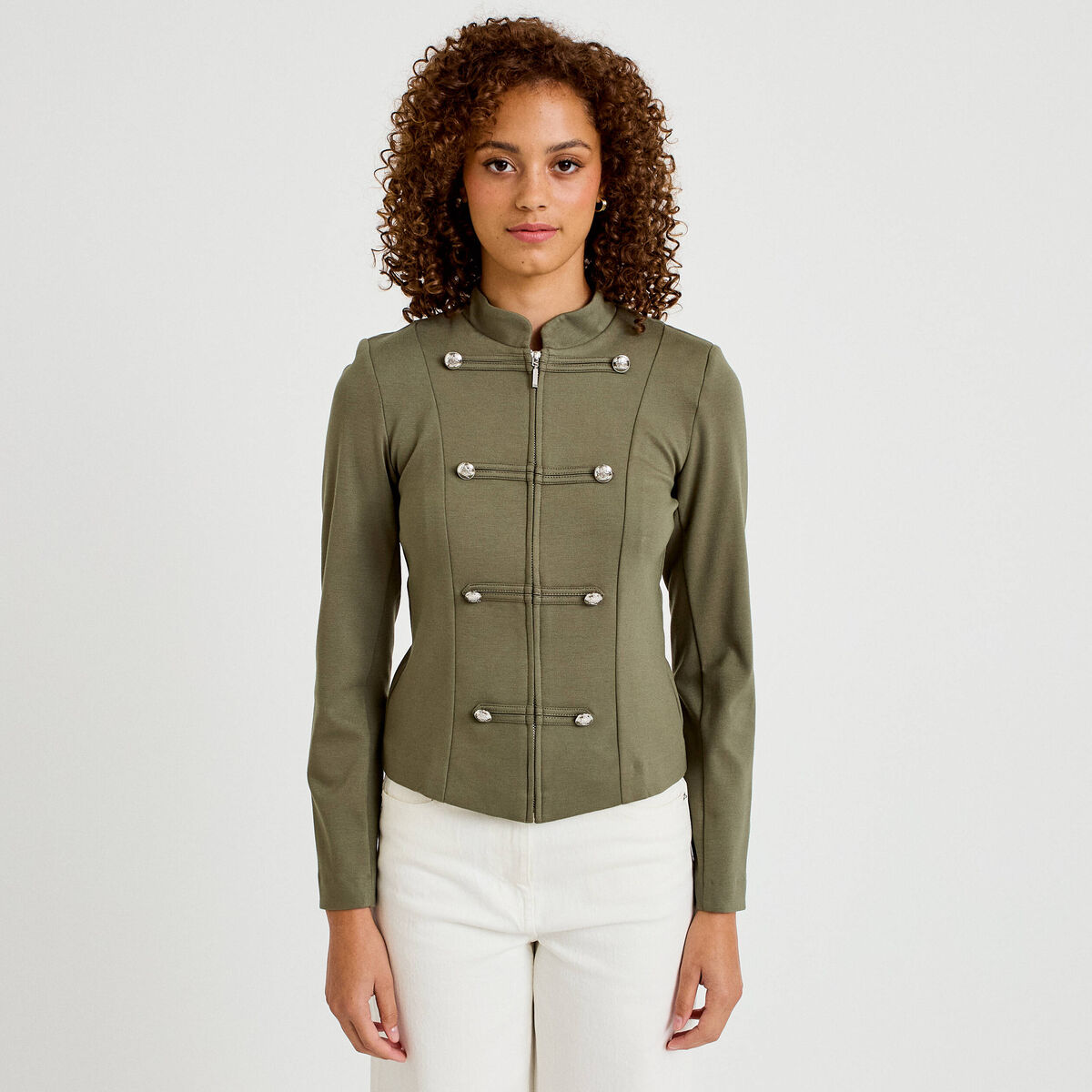 Veste officier vert kaki femme