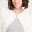 Gilet boléro manches longues ecru femme